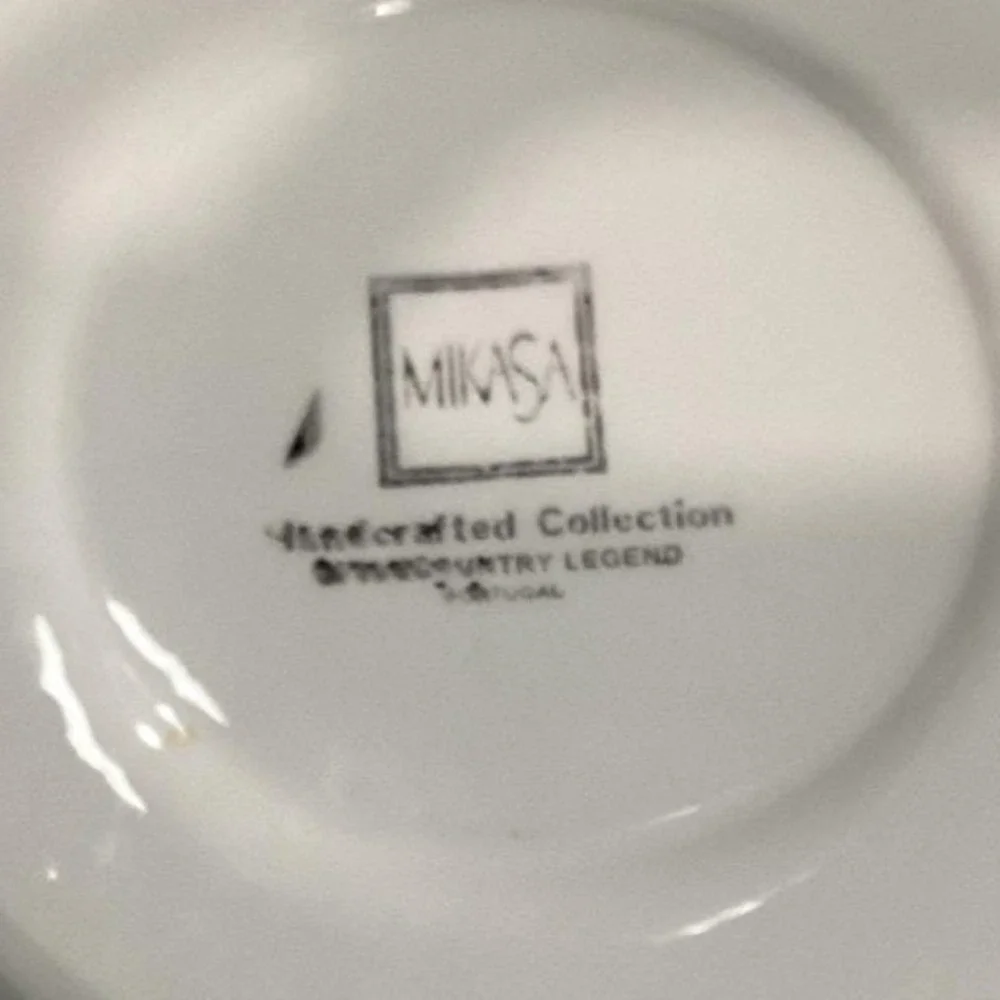 Mikasa Handcrafted Collection Salad Plates, Set of 4, Vtg Stoneware, Dinnerware